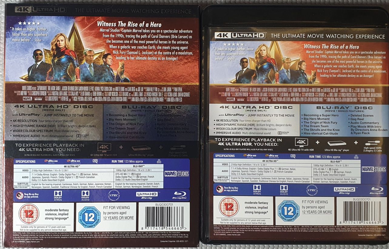 "Kapitan Marvel" 4K UHD Blu-Ray Slipcase