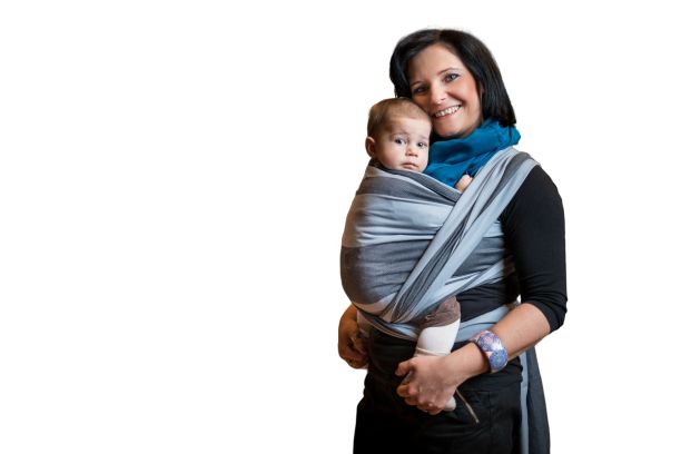 Chusta do noszenia dzieci, SZARY - Gwiezdny Pył, r. 4,6m LennyLamb