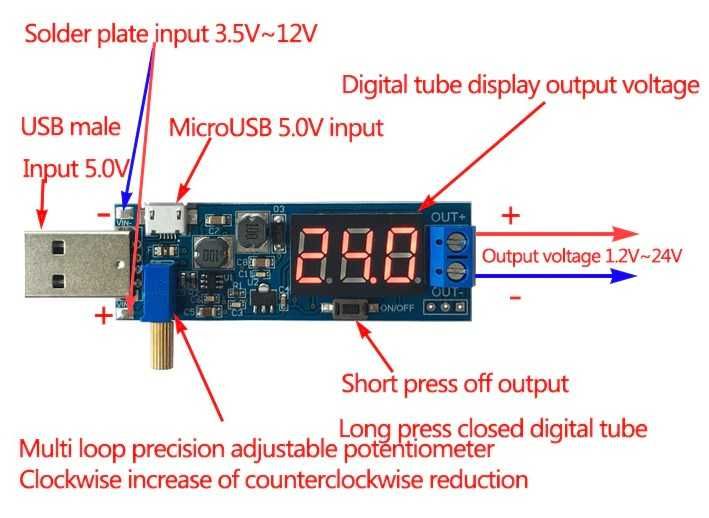 Повышающий преобразователь MT3608 DC-DC