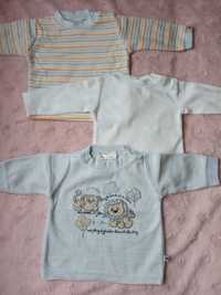 Bluzki, bluzeczki dla noworodka, r. 56 Zestaw