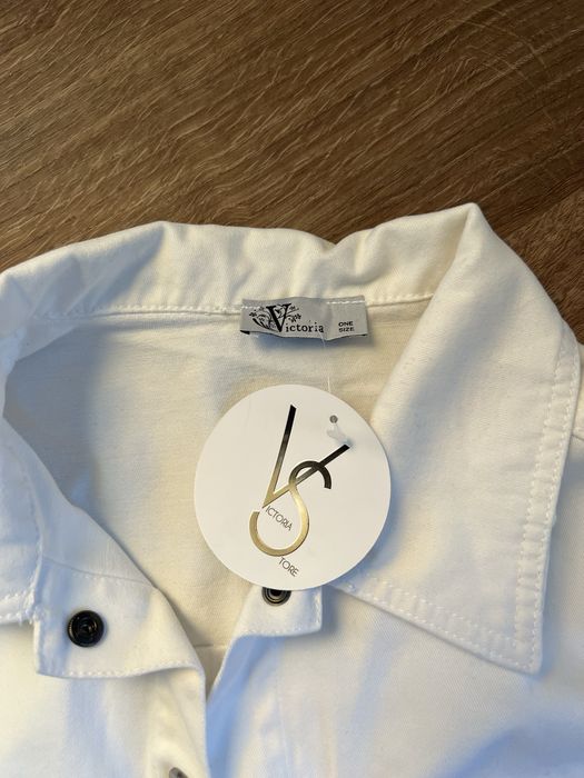 Biała kurtka koszulowa nowa one size