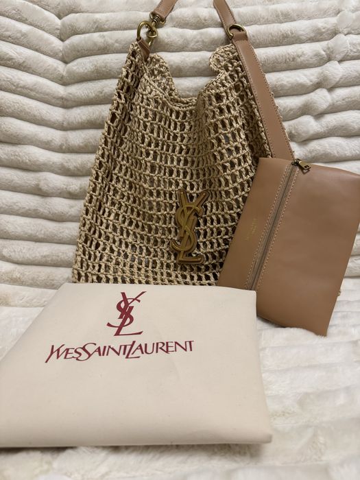 Вʼязана літня-пляжна сумка yves saint laurent