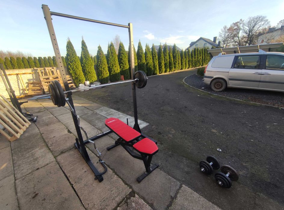 Klatka stojak drążek gryf sztanga 132kg Żeliwo obciążenie