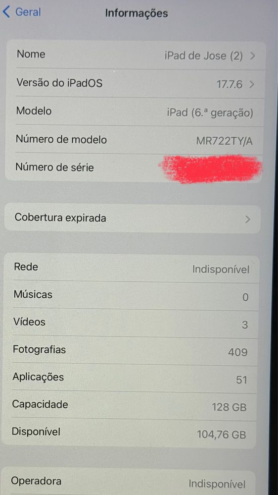 Ipad 6 128g  wi-fi + celular