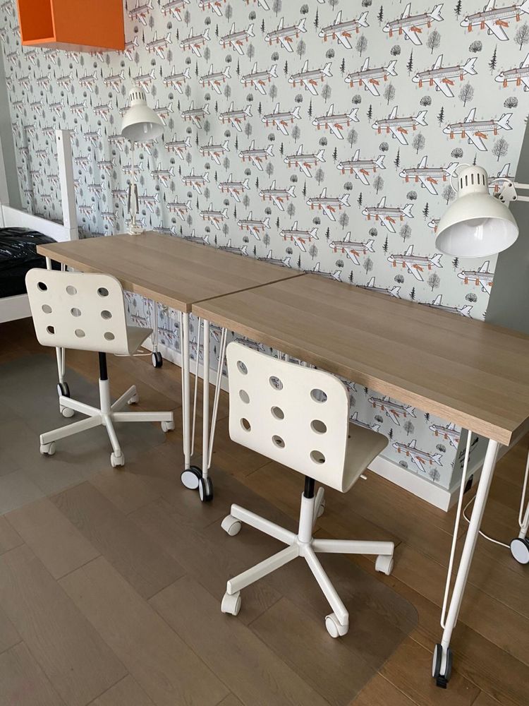 Dwa biurka IKEA Linnmon / Krille + dwa krzesła