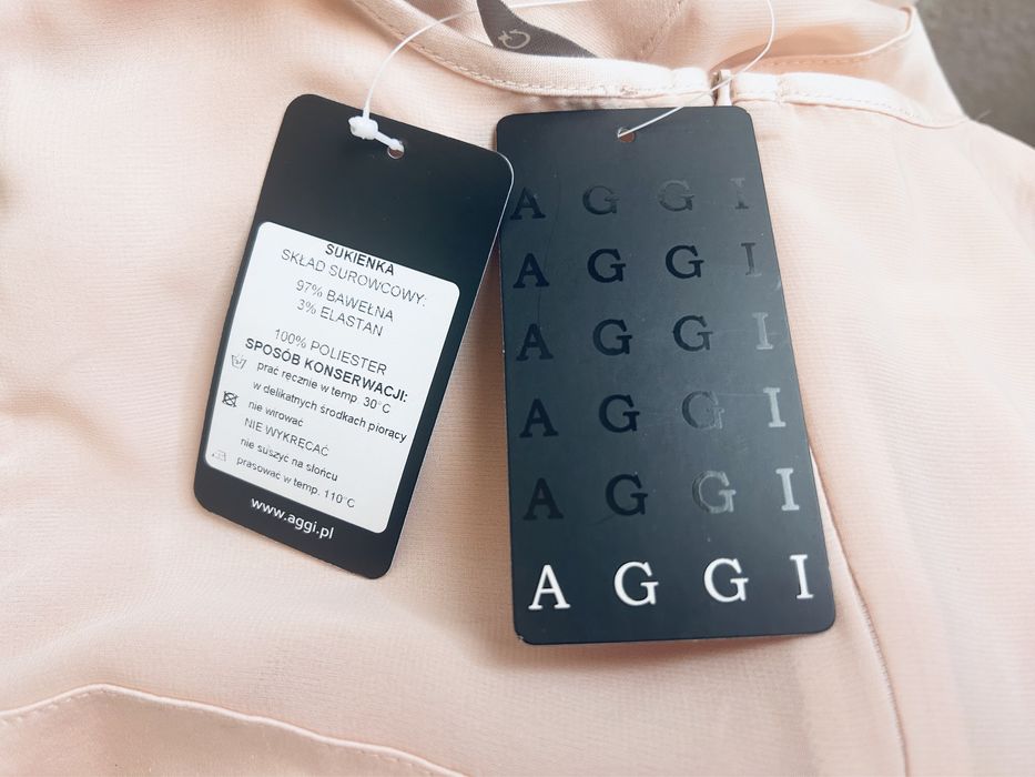 Dluga sukienka Aggi M L z paskiem maxi elegnacka wesele balowa bawełna