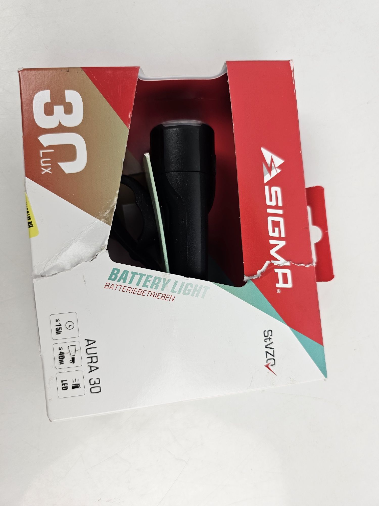 Sigma aura 30 Lampka rowerowa Przednia 30 lux 2 tryby świecenia