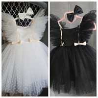 Дитяча святкова біла та чорна пишна ошатна сукня на 9м 1 2 3 4 5 6 рок