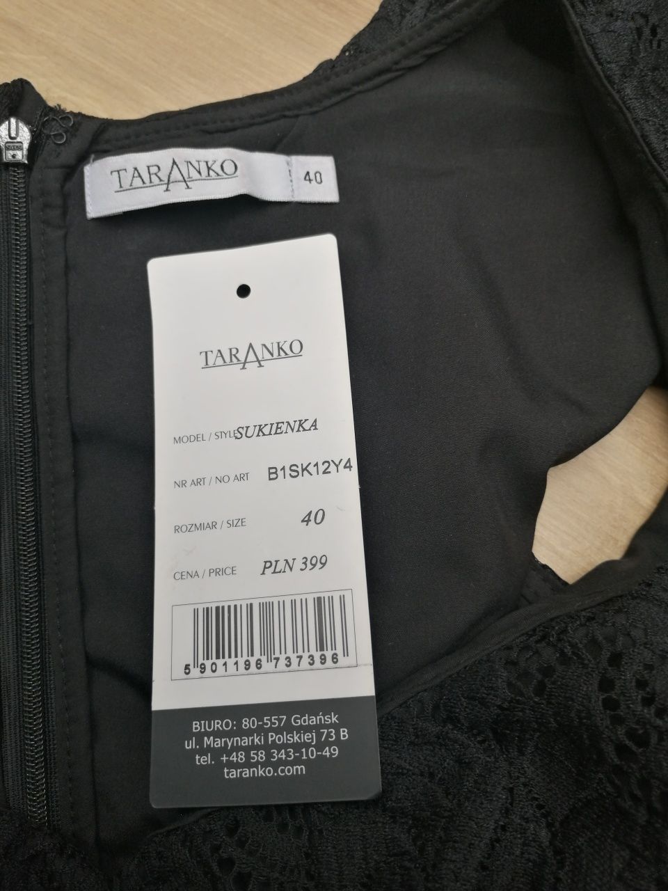 Sukienka koronkowa czarna L/40/12 Taranko