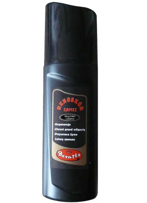 RENOSKÓR Lakier farba do zamszu z gąbką Brązowy Ciemny