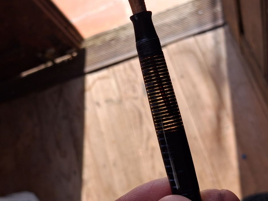 Caneta tinteiro Parker Vacumatic azul e outo
