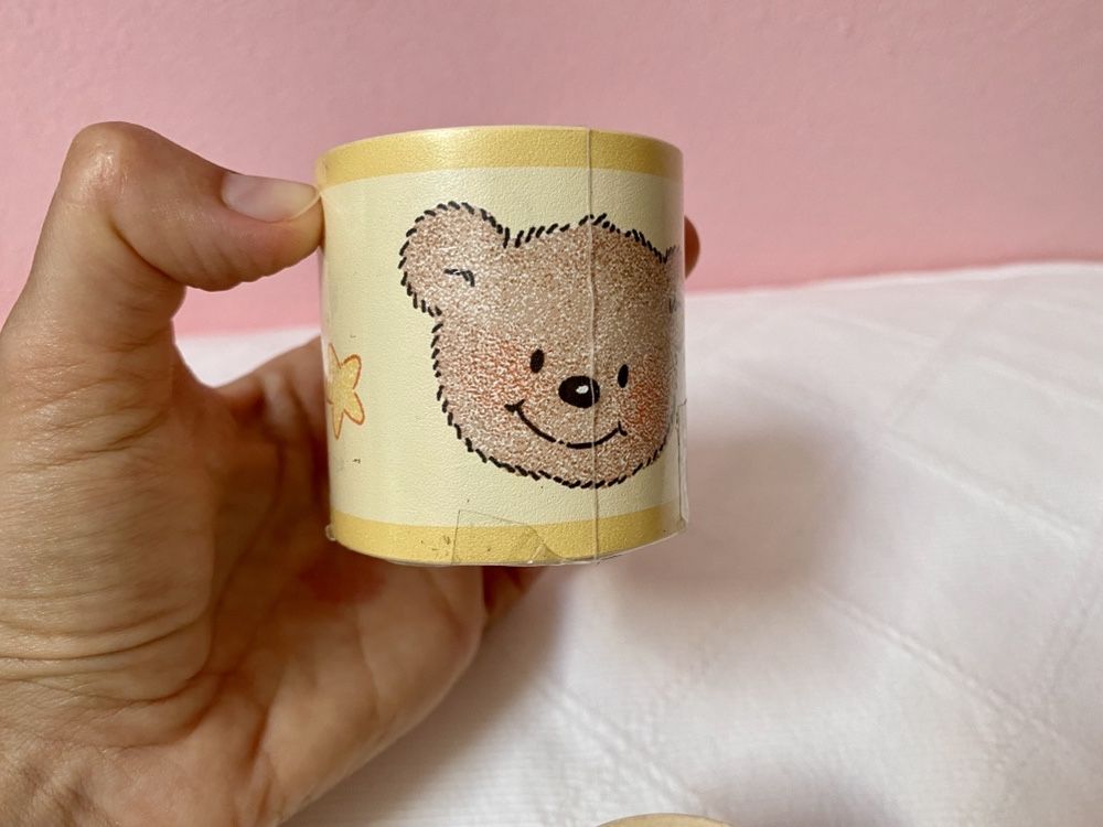 2 Rolos de Faixas Decorativas de Parede para quarto de bebe -  ursos