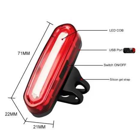 Вело фонарь стоп задний с USB зарядкой СИНЕЕ/КРАСНОЕ СВЕЧЕНИЕ