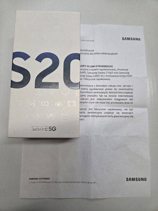 Samsung Galaxy S20FE 5G nowy zaplombowany 6/128GB