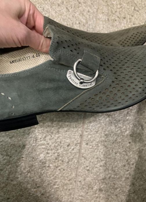 Нові туфлі чоловічі з натуральної замші з перфорацією р.44