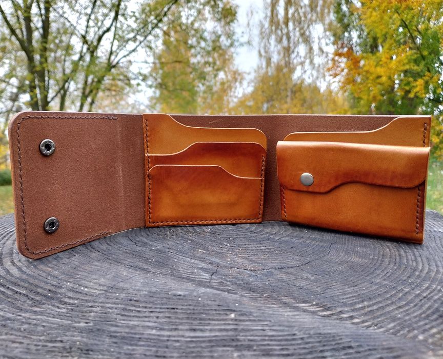 Portfel męski.  Handmade.  Skóry naturalne.