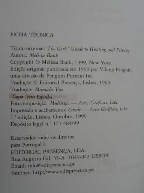 Manual de Caça e Pesca para Raparigas de Melissa Bank - 1ª Edição