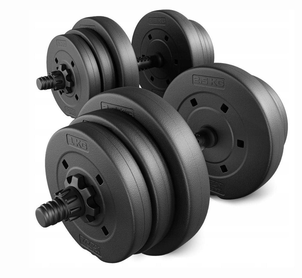 HANTLE HANTELKI CIĘŻARKI 20 KG 2x10 KG do ćwiczen regulowane treningow