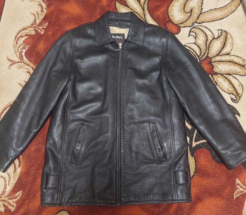 Чоловіча зимова шкіряна куртка