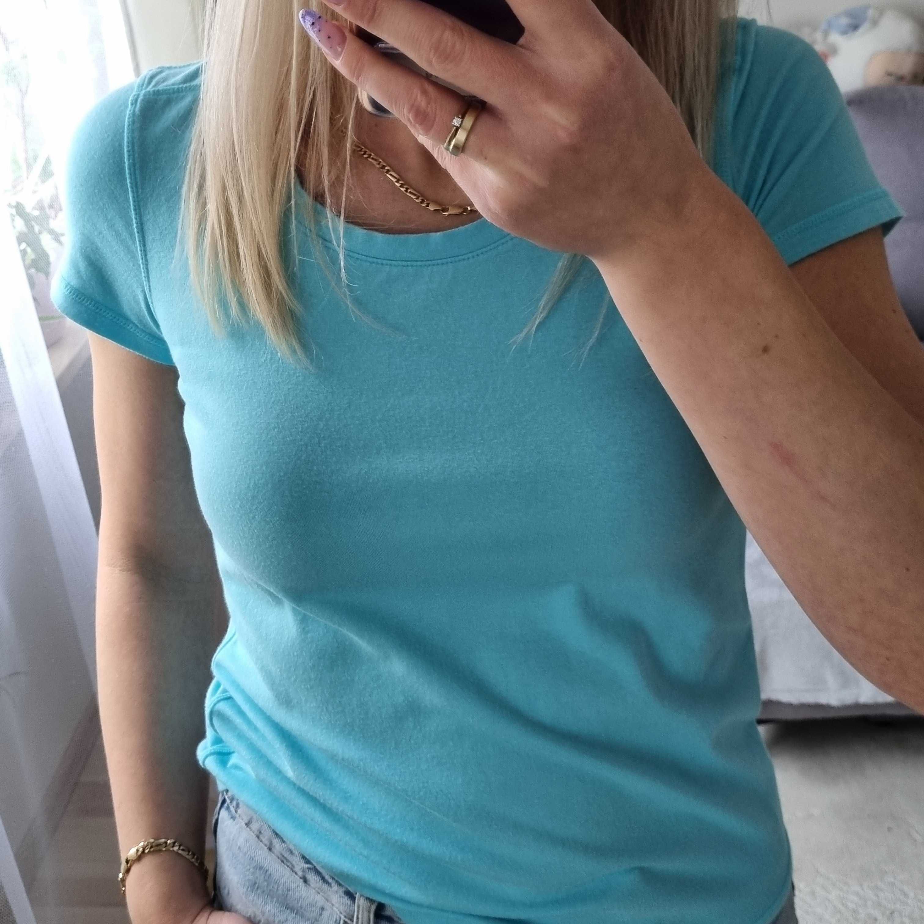 Damska koszula t-shirt top letni bluzka casual Talbots rozm. S-małe M