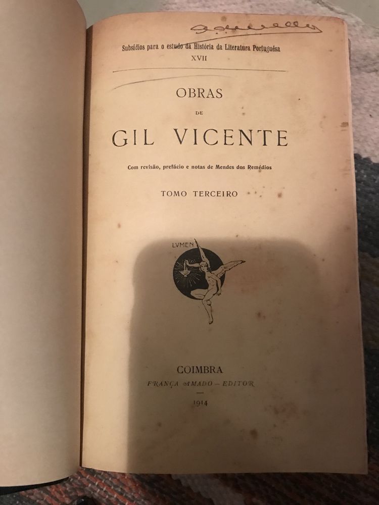 Obras - 3 volumes Gil vicente, vol  1.2 e 3-1907