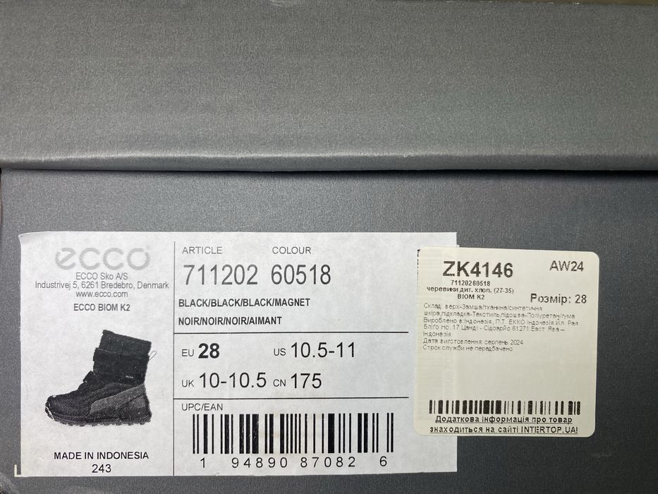 Зимові черевики Ecco Biom K2