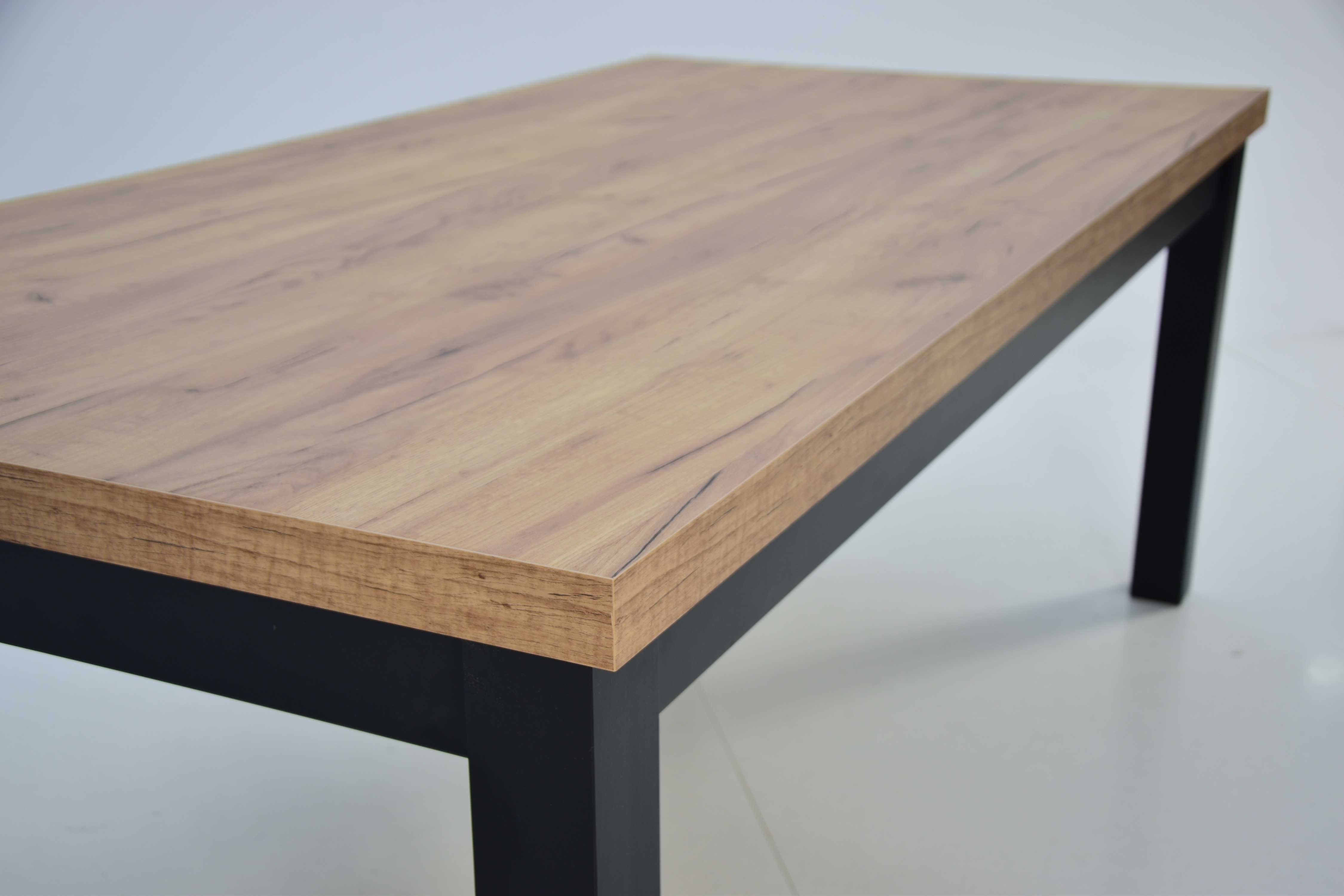 duży rozkładany drewniany stół 100x200/300 blat dąb do salonu jadalni