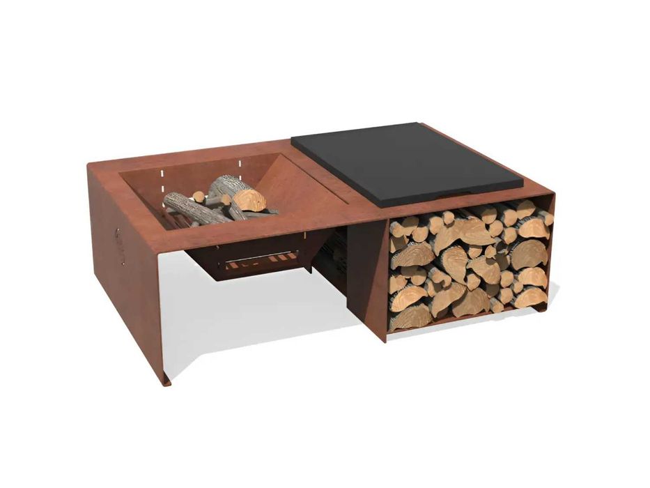 Braseiro/ Fire Pit Module s/ Grelhas Aço Corten