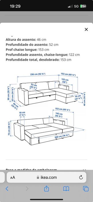 Sofá cama confortável Ikea