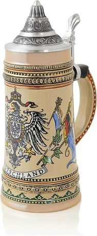 Немецкая пивная кружка "Орел с флагами - Германия",