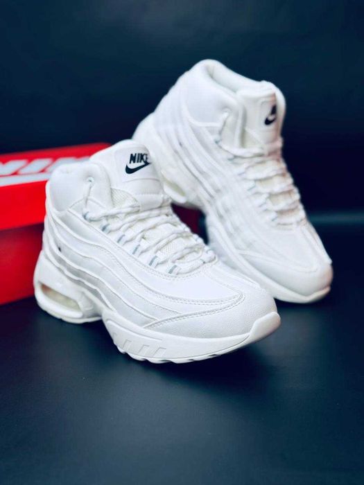 мужские зимние кроссовки найк белые на меху супер тёплые кросовки nike
