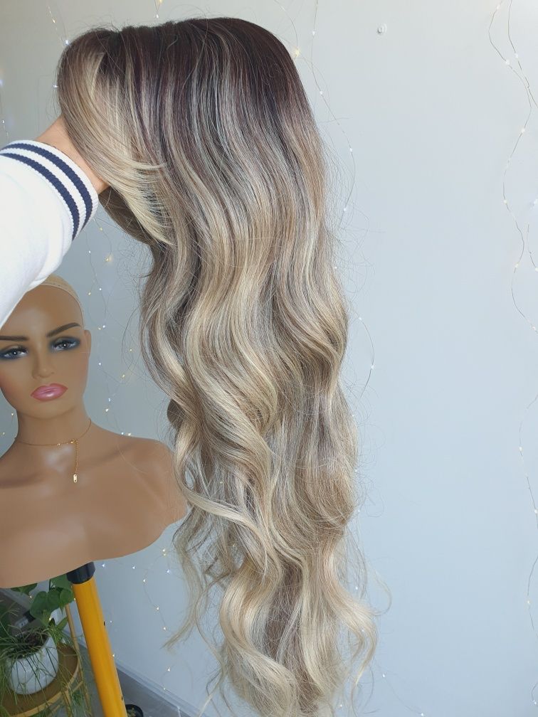 Długa peruka blond mix 3D naturalna fryzura Jennyfer 01