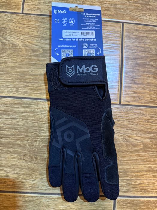Rękawice MoG Abseil/Rappel Roping Gloves M, L, taktyczne CZARNE 9162B