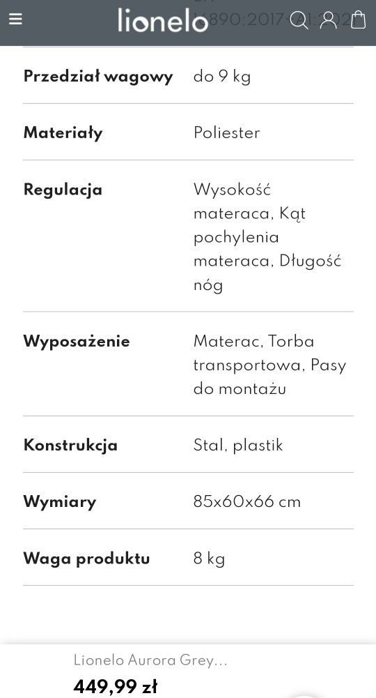 Łóżeczko, dostawka, kołyska