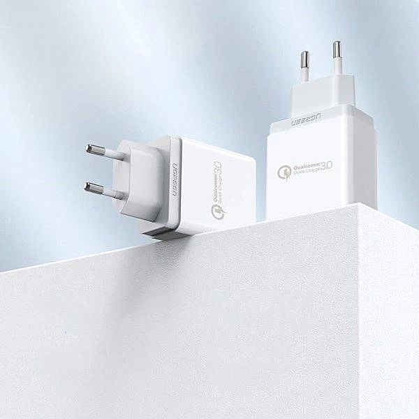 Ugreen CD122 szybka ładowarka sieciowa Quick Charge 3.0/18W 3A USB bia