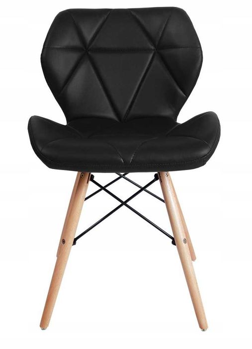 Krzesło Muret czarne pikowane