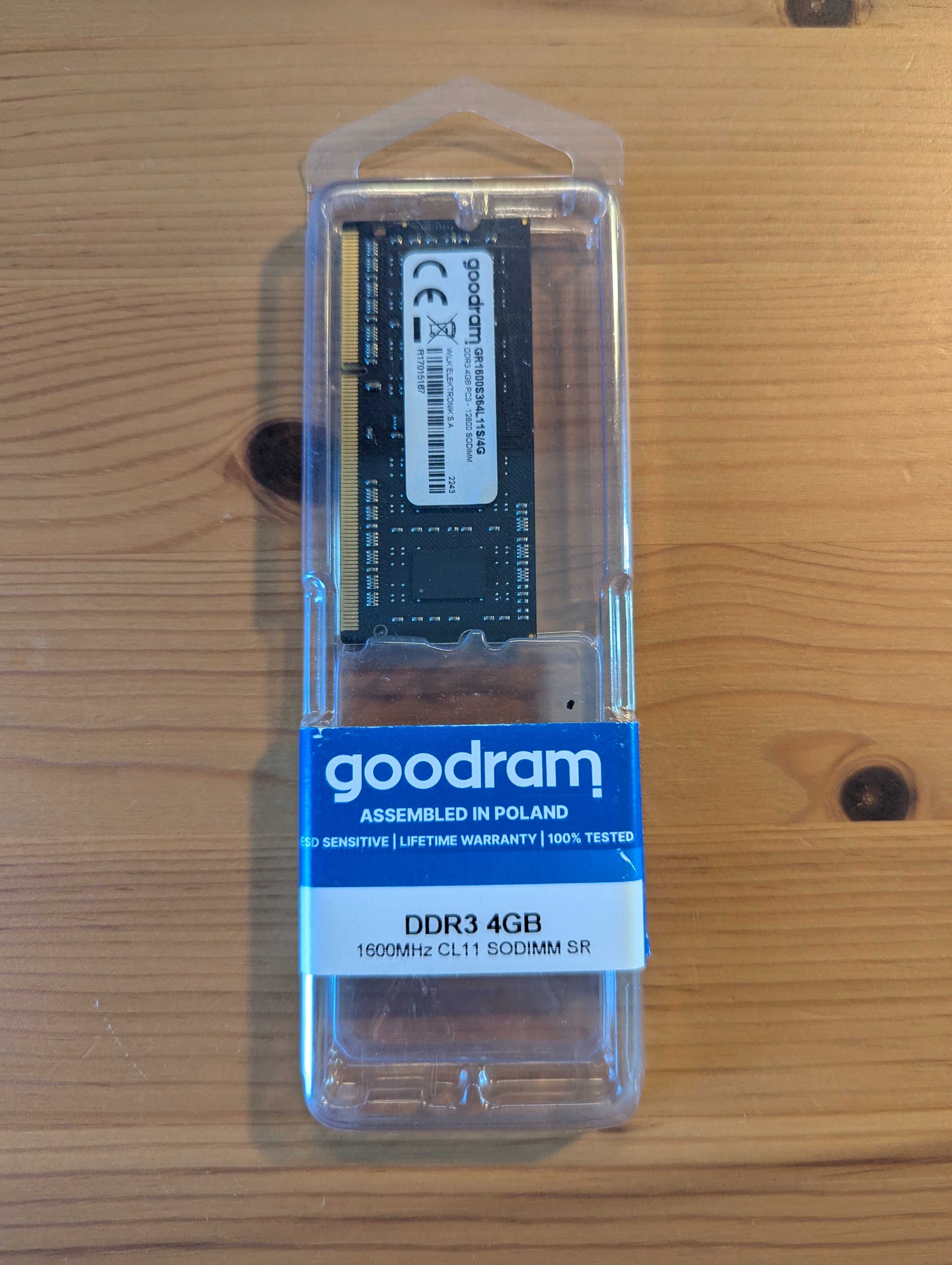 Pamięć RAM Goodram 4GB DDR3 1600 MHz - NIEUŻYWANA