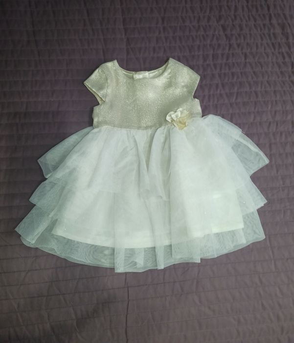 Sukienka okolicznościowa rozm. 74 / złota z tiulową spódnicą/ H&M