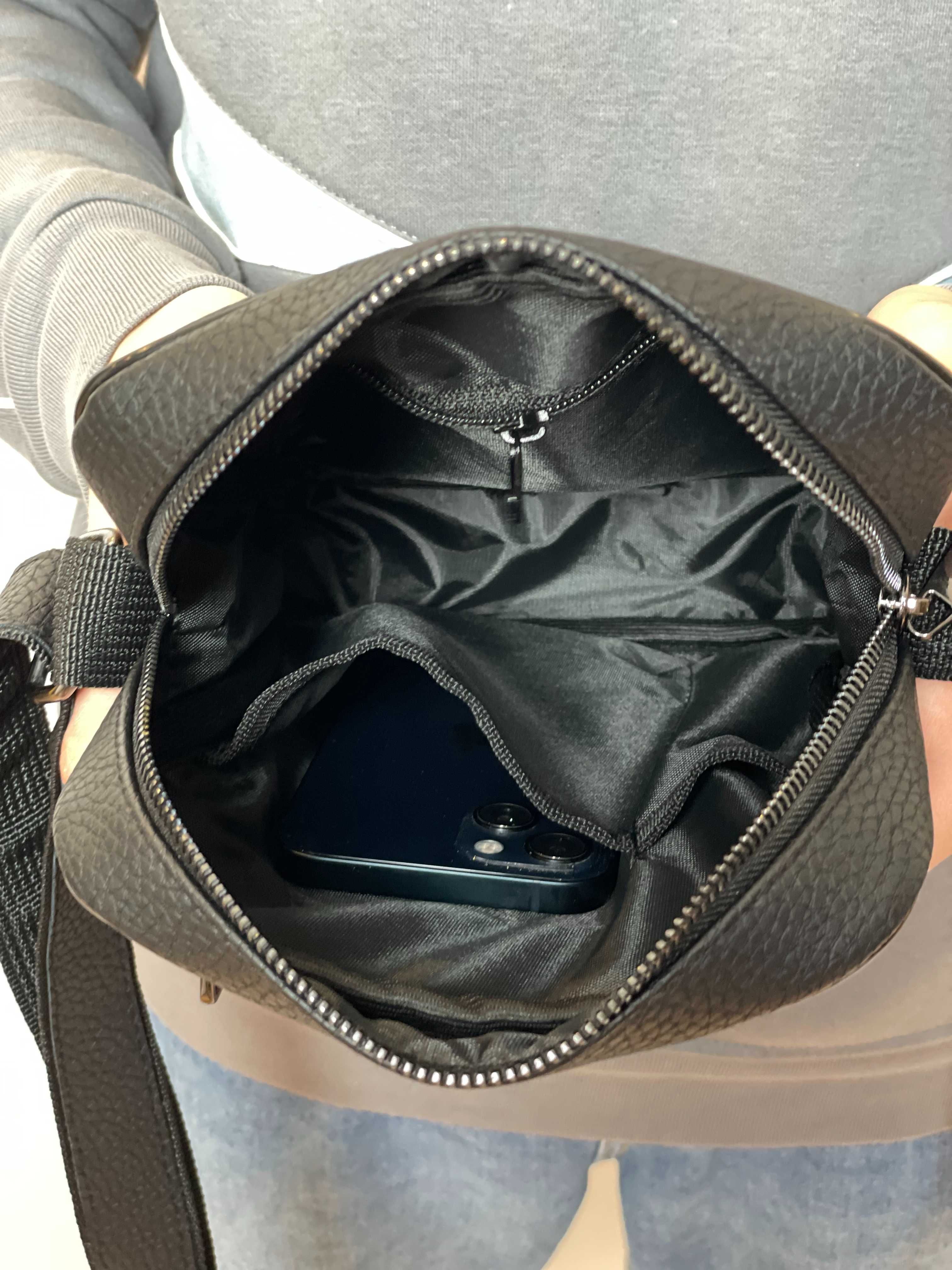 Кожаная сумка - барсетка через плечо | Мужской мессенджер из эко-кожи