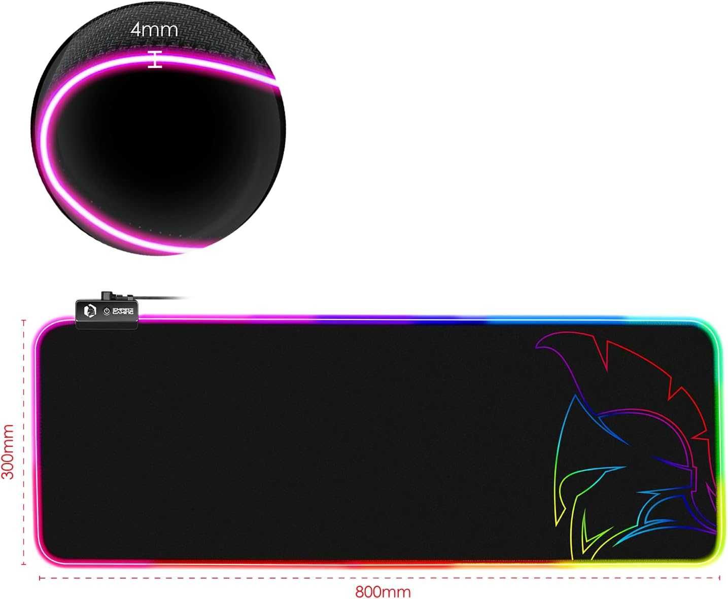 Podkładka pod mysz RGB XXL 80 cm LED antypoślizgowa 12 trybów