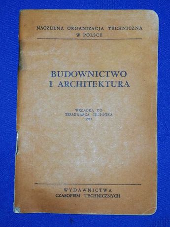 Budownictwo i architektura wkładka do terminarza technika