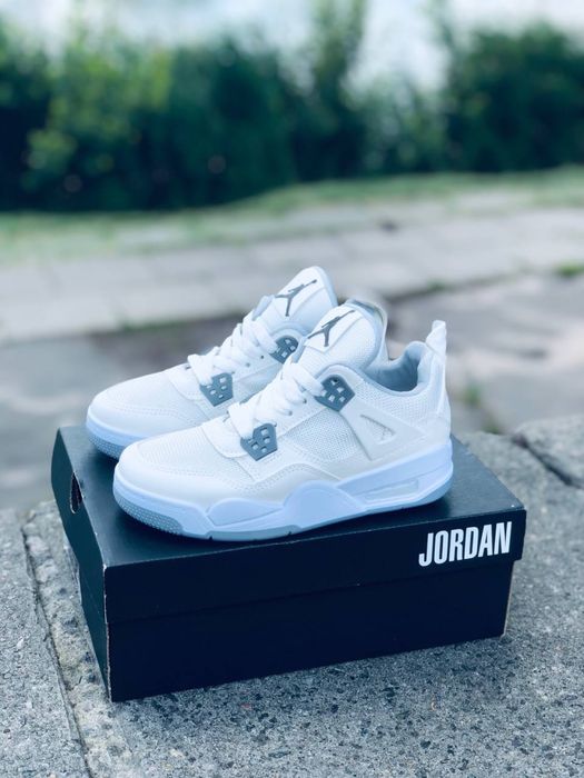 Кроссовки летние Nike Air Retro Jordan 4 white кросовки Найк Джордан 4