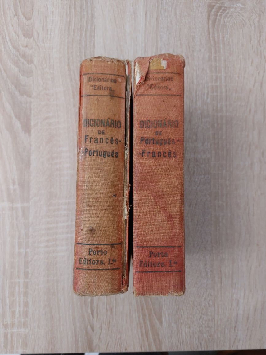 Dicionários antigos Português-Francês Francês-Português Porto editora