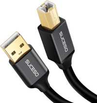 SUCESO Kabel USB do drukarki USB 2.0-3M typ A na typ B szybki kabel.