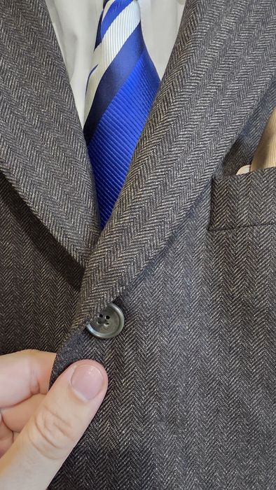 100% Вовна! Теплий твідовий блейзер "Ялинка" (Herringbone)