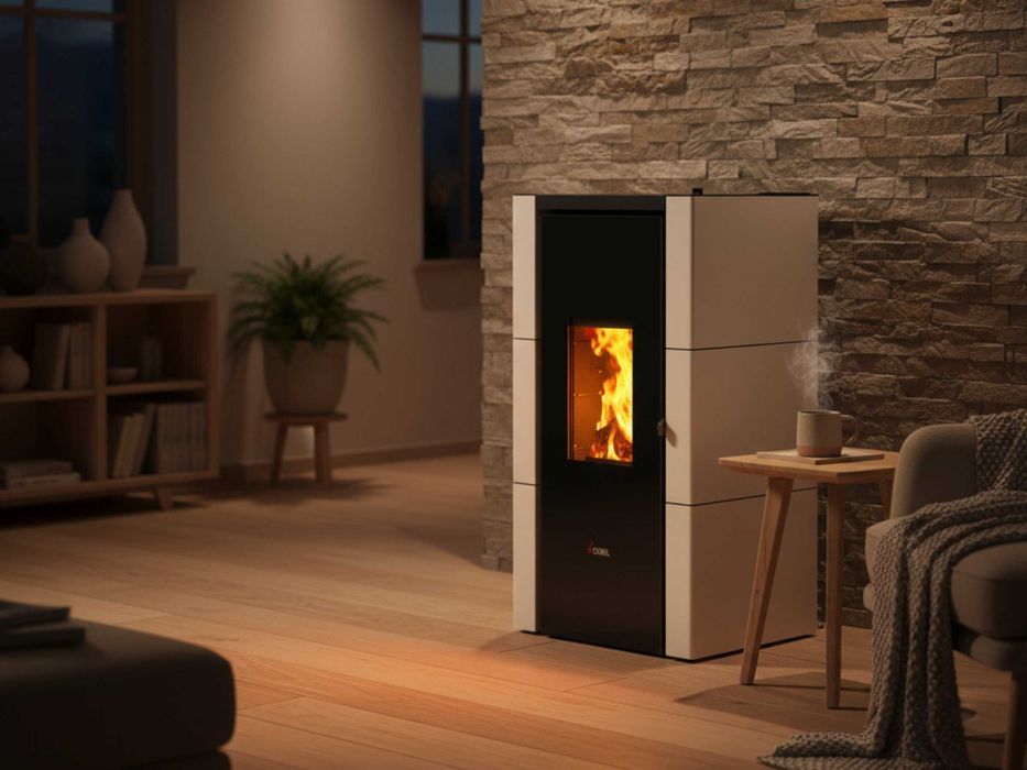 Piec piecyk na pellet Cadel Cristal 7kw Powietrzny nadmuchowy Klasa A+