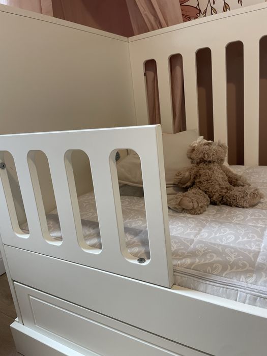 Łóżeczko Ines elegant white 70x140 z funkcja tapczanika