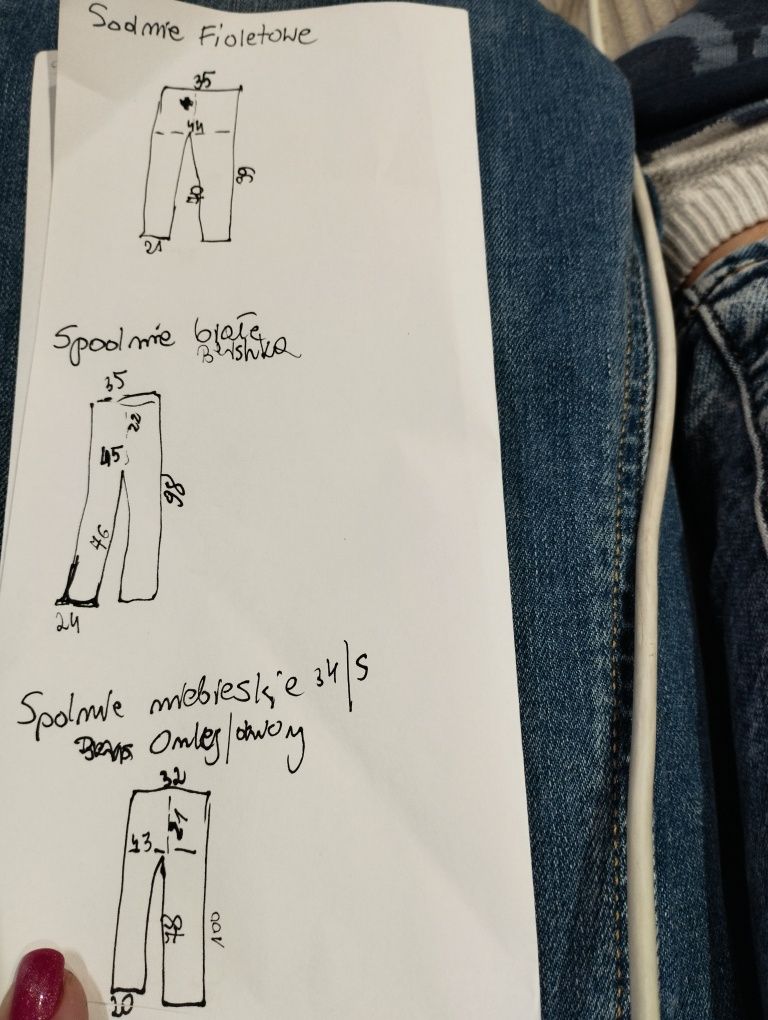 Spodnie dzwony 3 sztuki rozm 34