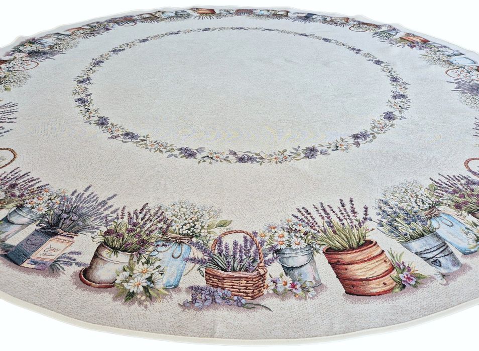 Obrus okrągły średnica 185 cm 1363 Prowansalski