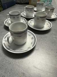 Zestaw 6 filiżanek i spodków z chińskiej porcelany